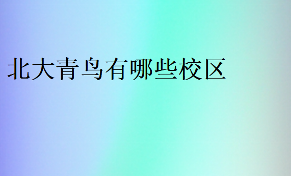 北大青鳥哪個校區(qū)比較有實(shí)力
