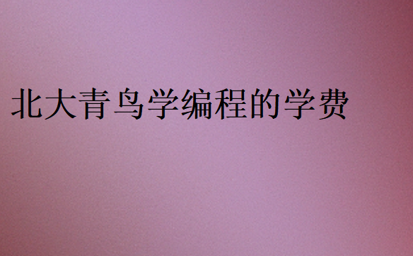 北大青鳥編程學費一共多少錢