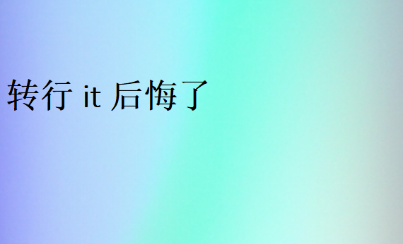 轉行學it的下場