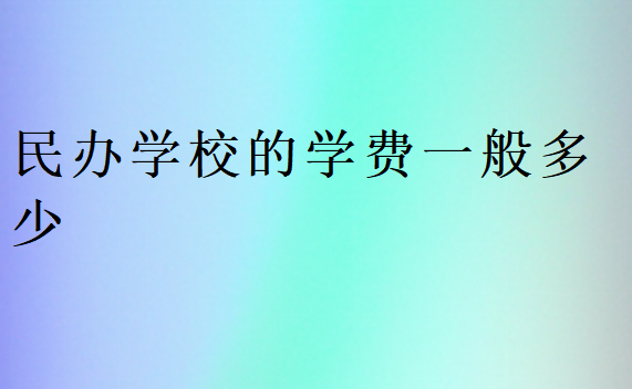 民辦學校的學費一般多少錢