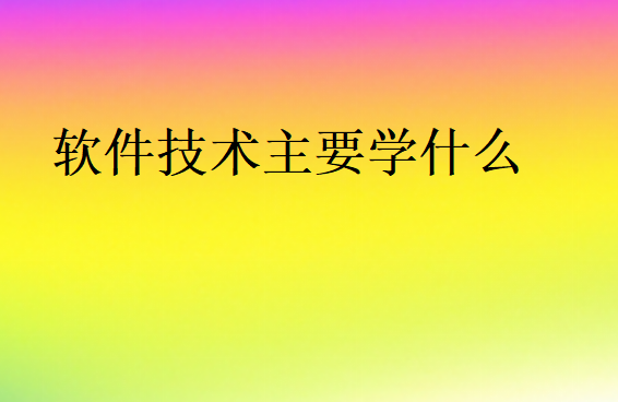軟件技術主要學什么