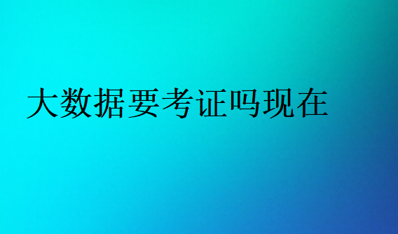 大數據要考證嗎現在