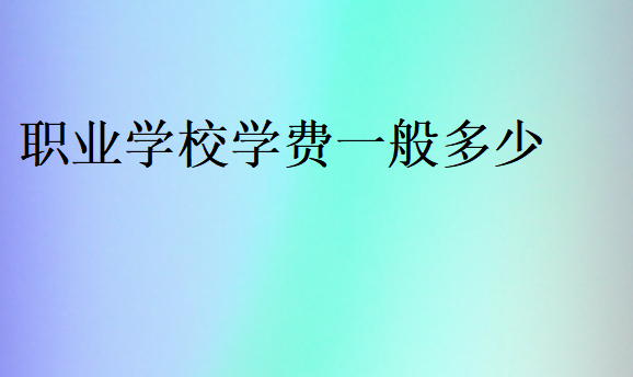 職業(yè)學(xué)校一年學(xué)費(fèi)多少錢