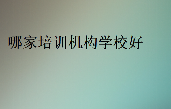 哪家培訓機構學校好