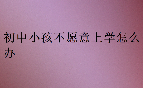 初中小孩不愿意上學能干啥