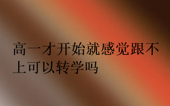 高一才開始就感覺跟不上可以轉學嗎