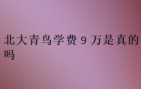 北大青鳥學費9萬是真的嗎