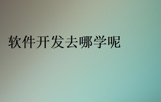 軟件開發去哪學呢