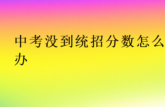 中考沒到統招分數怎么辦