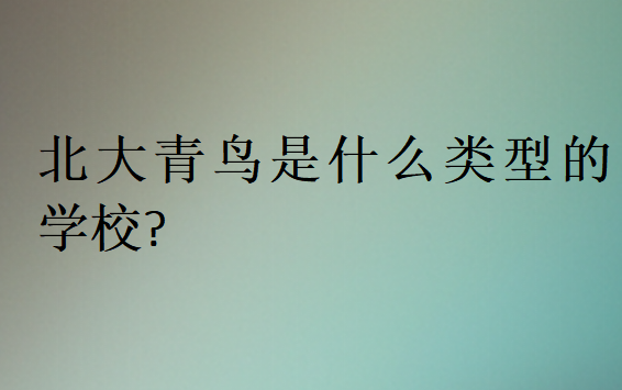北大青鳥是什么類型的學校