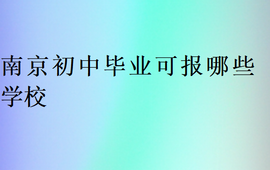 南京初中畢業可報哪些學校