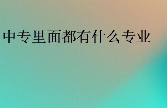 中專里面都有什么專業