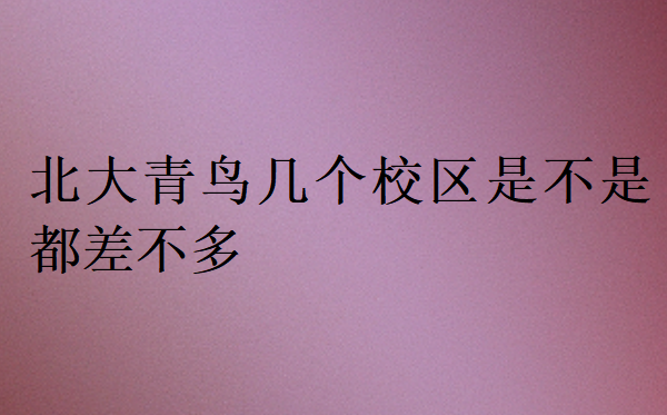 北大青鳥幾個校區是不是都差不多