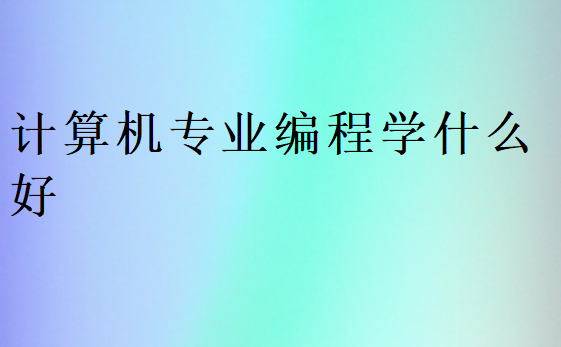 計算機專業編程學什么好