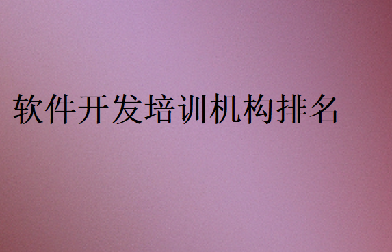 軟件開發培訓機構排名