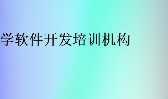 學軟件開發培訓機構