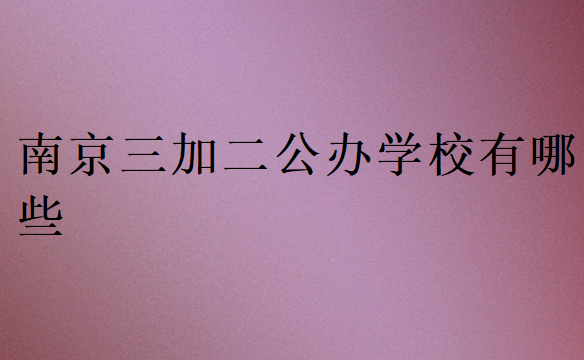 南京三加二公辦學校有哪些